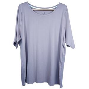 Isaac Mizrahi Live! Essentials Pima Cotton Blend Scoop Neck T-Shirt Size 3X Soft